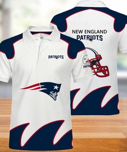 Classic Look - White Polo Shirt Featuring New England Patriots Team Logo