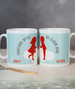 Cloud Nine Personalized Valentine Mug - Customized Mug for Him and Her with Quotes and Happy Valentines Day Mug