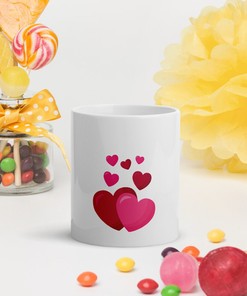 Coffee Mug Valentine Gift - Valentines Day Mug - White Glossy Mug - Coffee Mugs - Valentines Day Mugs Set