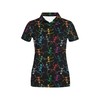 Colorful Skeleton Print Women'S Polo Shirt - Gift For Fans Of Skulls And Bold Fashion Choices