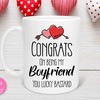 Congrats On Being My Boyfriend You Lucky Bastard Mug - Funny Quotes and Lover Mug with Valentine's Day Mug for Him