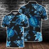 Cool Blue Sea Turtle Hawaiian All-Over Print Polo For Ocean Lovers
