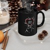 Cool Cracked Valentines Mug Gift with Red Heart - Trendy Black Mug