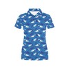 Cool Shark Print Design Women'S Polo Shirt - Perfect For The Beach Or Casual Outings