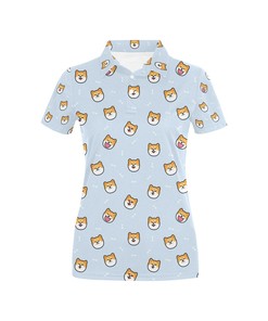 Cool Shiba Inu Print Design Women'S Polo Shirt - Gift For Fans Of Shiba Inu And Sports