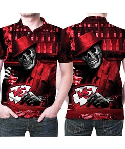 Cool Skull Casino Poker Kc Chiefs Fan Gift Polo Shirt - 3D Printed