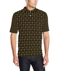 Cross Pattern Print Design Polo Shirt - A Uniquely Personalized Polo Shirt For Fans Of All Over Print Designs - Fan Gift