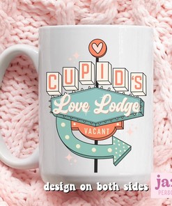 Cupids Love Lodge Mug - Valentines Day Coffee Mug - Cupid Mug - Brewing Co Mug