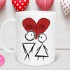 Custom Cartoon Love Valentine Mug - Couples Valentines Mug for Her and Funny Valentine's Mug with Love and Cute Mugs