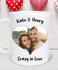Custom Couple Photo Mug - Perfect Valentine's Day Mug for Lovers and Personalized Couple Mug