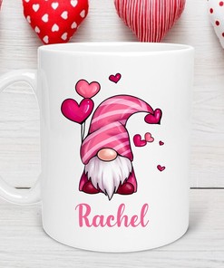 Custom Gnomes Valentine's Day Mug - Perfect Valentines Day Mug for Her and Him and Custom Name Mug with Cute Mugs
