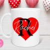 Custom Heart Name Valentines Day Mug - Personalized Name Mug for Boyfriend with 1st Anniversary Gifts