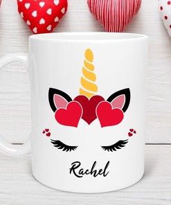 Custom Kids Valentines Day Mug - Personalized Kids Valentines Day Mug for Her and Him