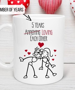 Custom Loving Each Other Valentine's Day Mug - Personalized Mug for Her and Him and Annoying Lover Mug
