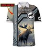 Custom Name Moose Hunting Polo Shirt - Perfect Gift For Outdoor Enthusiasts