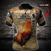 Custom Name Strong Rooster In Farm Polo Shirt - A Perfect Polo Shirt For Fans Of Rooster Fighting And Farm Life