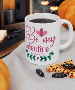 Custom Name Valentine Mug Set - Personalized Be My Valentine Mug Set