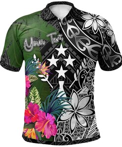 Custom Personalised Kosrae Turtle Plumeria Banana Leaf All Over Print Polo T-Shirt