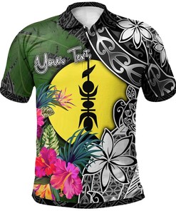 Custom Personalised New Caledonia Turtle Plumeria Banana Leaf Athletic Polo Shirt