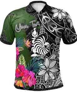 Custom Personalised New Caledonia Turtle Plumeria Banana Leaf Crest 3D Printed Polo Shirt