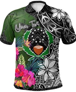 Custom Turtle Plumeria Banana Leaf All Over Print Polo T-Shirt From Pohnpei