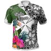 Custom Turtle Plumeria Banana Leaf Polo Shirt From Yap