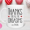 Custom Valentines Day Mug for Him - Thank You for All the Orgasms Novelty Mug