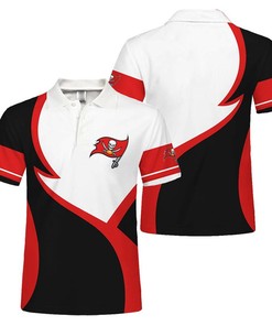 Customizable Button Up Polo Shirt- Tampa Bay Buccaneers Fan Gift