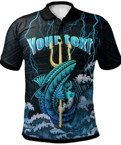 Customized Personalized Trident Thunder Shark Polo Shirt From Tonga