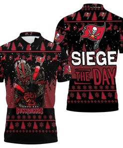 Customized Tampa Bay Buccaneers Christmas Pattern Siege The Day 3D Printed Polo Shirt - Perfect Fan Gift