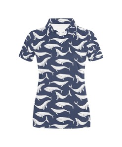 Customized Women'S Polo Shirt With Whale Print Design