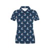 Cute Shark Print Women'S Polo Shirt - Perfect For The Beach Or Casual Outings