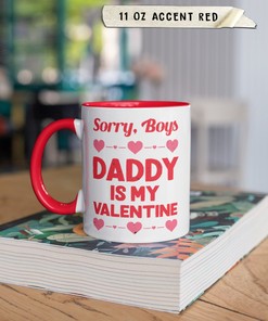 Daddy Is My Valentine Mug | Colorful Heart Design | Cute Valentine's Day Gift Idea