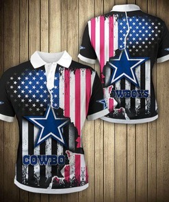 Dallas Cowboys American Flag Polo Shirt, Perfect Gift For Fans