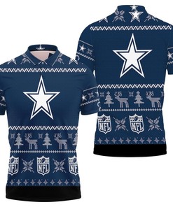 Dallas Cowboys Christmas All Over Print Polo Shirt - Perfect For Fans