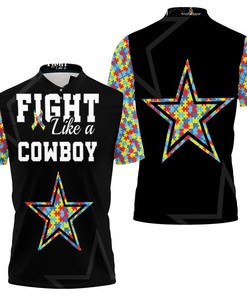 Dallas Cowboys Fight Like A Champion Autism Support 3D All Over Print Polo Shirt - Great For Fans