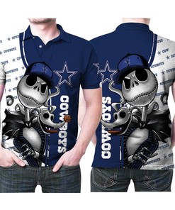 Dallas Cowboys Jack Skellington And Zero 3D Printed Polo Shirt, The Perfect Gift For Fans