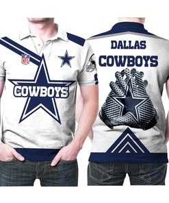 Dallas Cowboys Logo Nfl Cowboys Glove Pattern 3D Printed Polo Shirt, Great For Fans