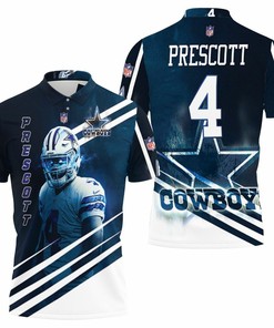 Dallas Cowboys Polo Shirt With Dak Prescott 4 For Fans