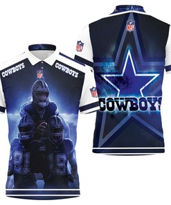 Dallas Cowboys Prescott 4 Cooper 19 Elliott 21 3D All Over Print Polo Shirt - Show Your Support
