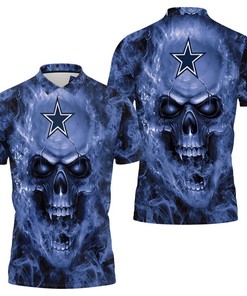Dallas Cowboys Skull Printed Polo Shirt - Perfect Gift For Fans