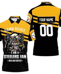 Damn Right I Am A Pittsburgh Steelers Fan Now And Forever - Personalized Polo Shirt All-Over Print