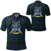 Davidson Tartan 3D Polo Shirt - Celtic Scottish Warrior Clothing For Golfers