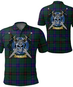 Davidson Tartan 3D Polo Shirt - Celtic Scottish Warrior Clothing For Golfers