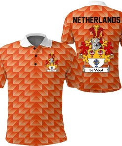 De Wolf Netherlands Polo Shirt - Dutch Family Crest - 1988 Holland Classic Retro Style - Perfect For Fans