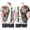 December Girl Sugar Skull Flowers Jesus Cross God Polo Shirt - A Unique Gift For Birthday Girls Who Want To Stand Out