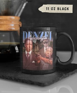 Denzel Washington Vintage Retro Mug for Equalizer 1, 2, Flight, Glory Fans: Movie Coffee Mug