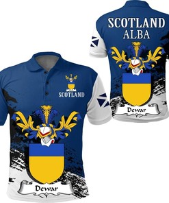 Dickson Scottish Family Crest Golf Polo Shirt - A Must-Have For Golfers Who Love Scottish Heritage