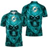Dolphins Nfl Skull 3D Polo Shirt - An Edgy Look For Nfl Fans