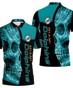 Dolphins Nfl Skull Printed 3D Polo Shirt - Ideal For Nfl Fans Who Want To Show Off Their Unique Style